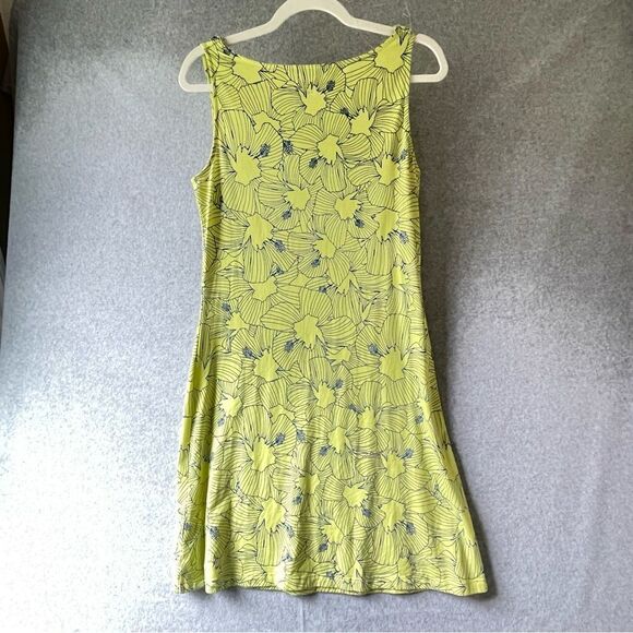 Title Nine Cotton Beach Dress S Yellow Blue Floral #OO - Picture 2 of 10